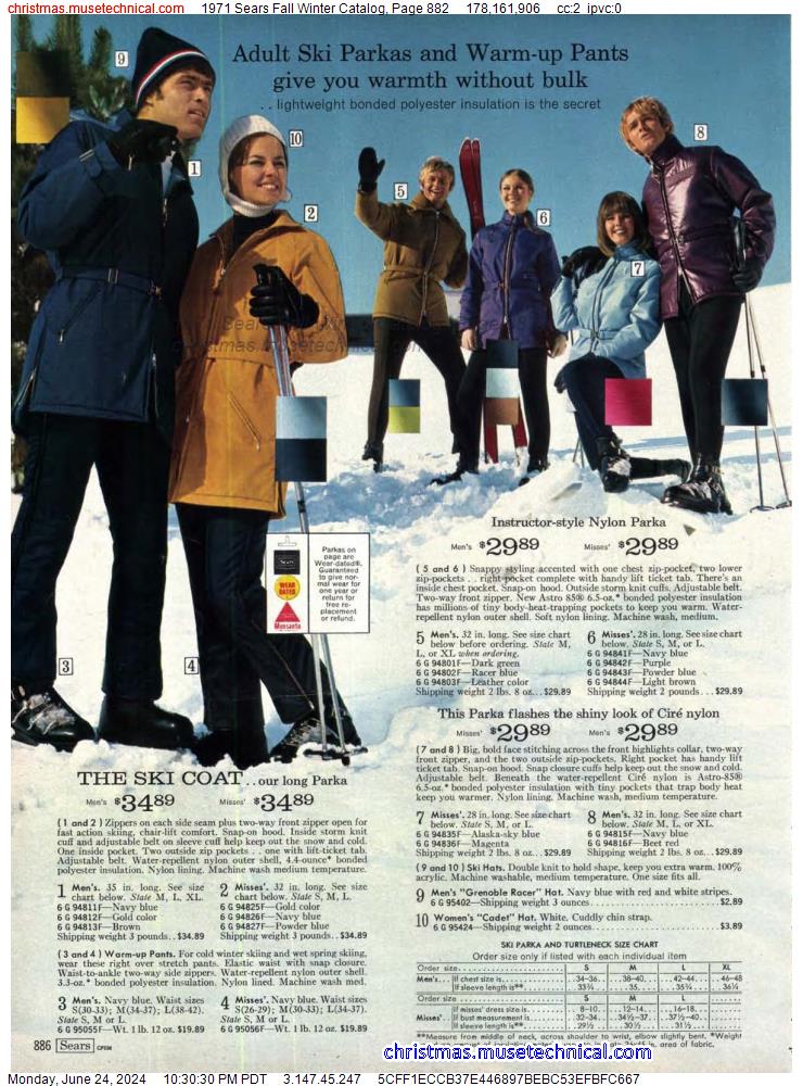 1971 Sears Fall Winter Catalog, Page 882
