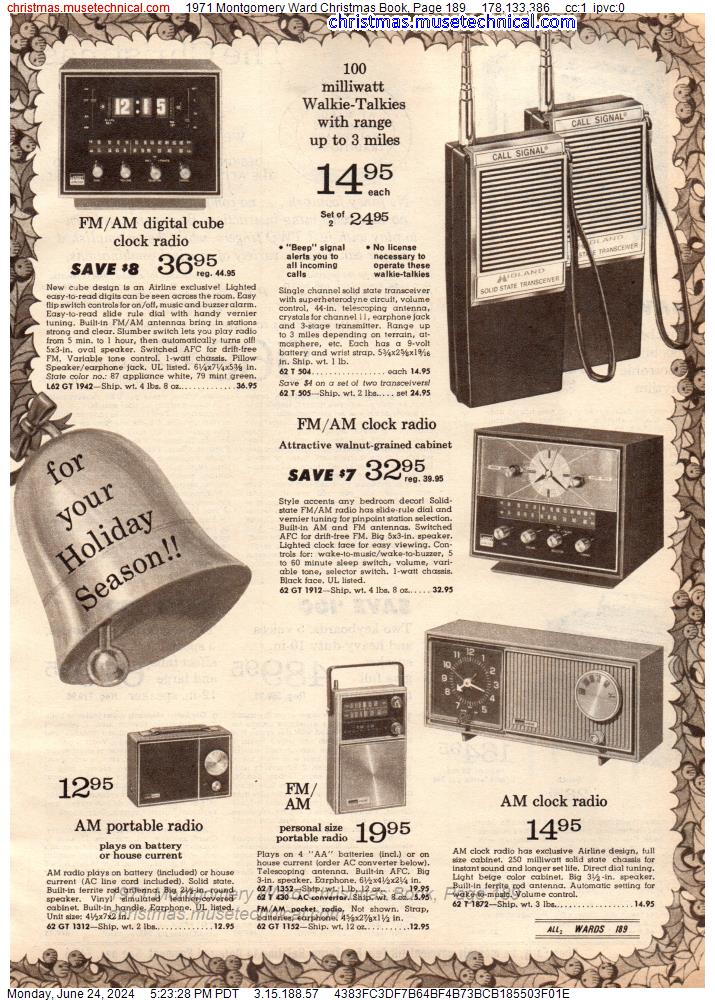 1971 Montgomery Ward Christmas Book, Page 189