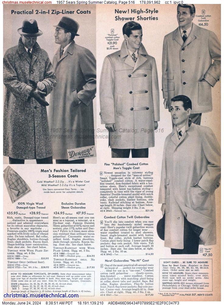 1957 Sears Spring Summer Catalog, Page 516