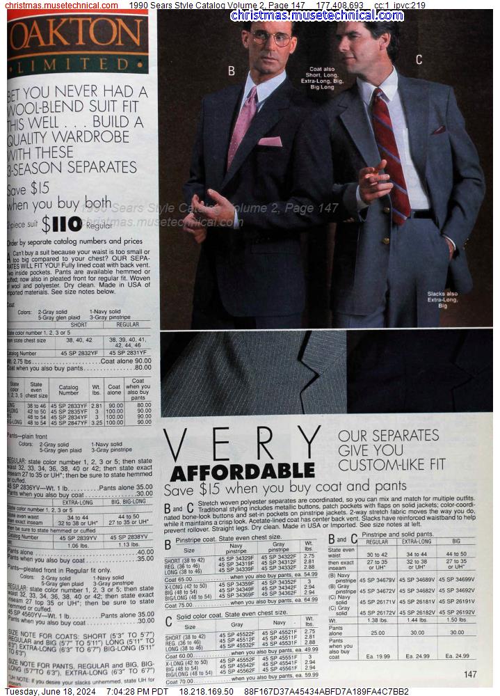 1990 Sears Style Catalog Volume 2, Page 147