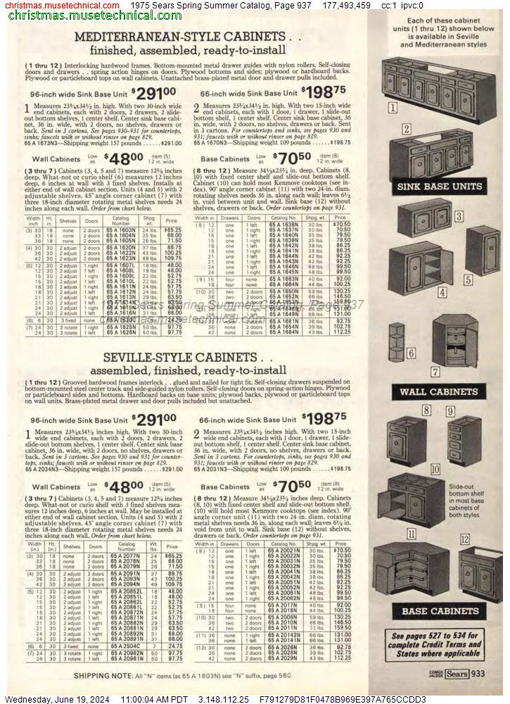 1975 Sears Spring Summer Catalog, Page 937