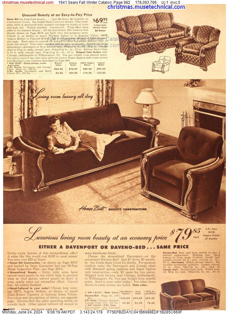 1941 Sears Fall Winter Catalog, Page 982