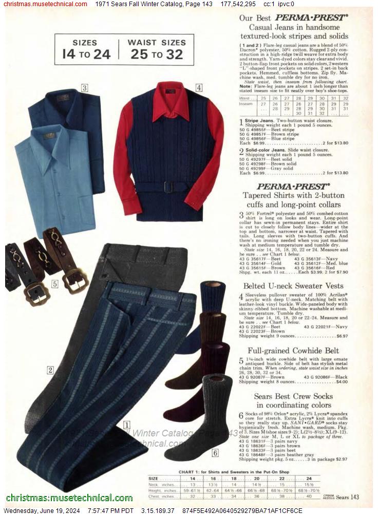 1971 Sears Fall Winter Catalog, Page 143
