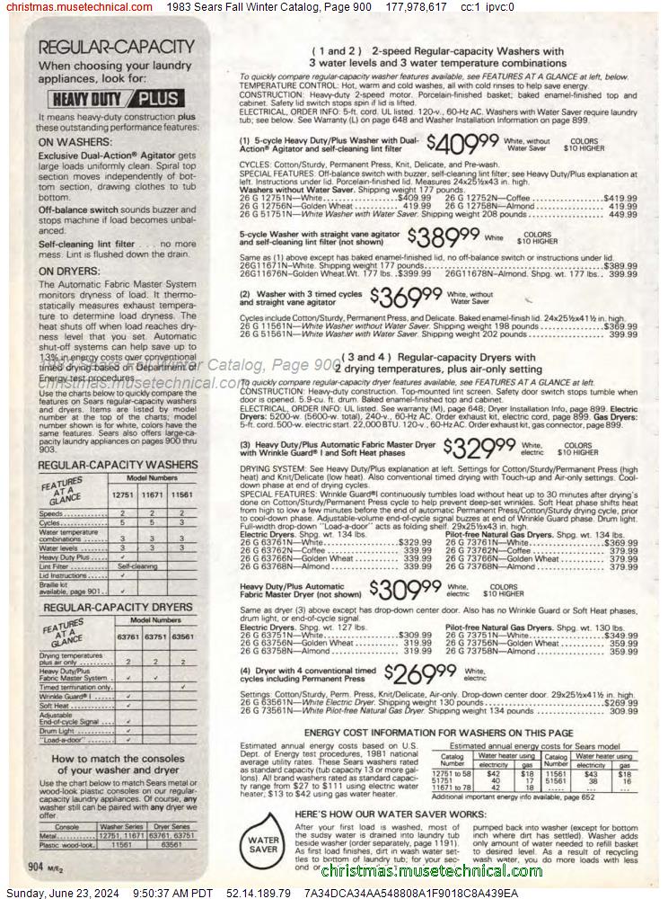 1983 Sears Fall Winter Catalog, Page 900