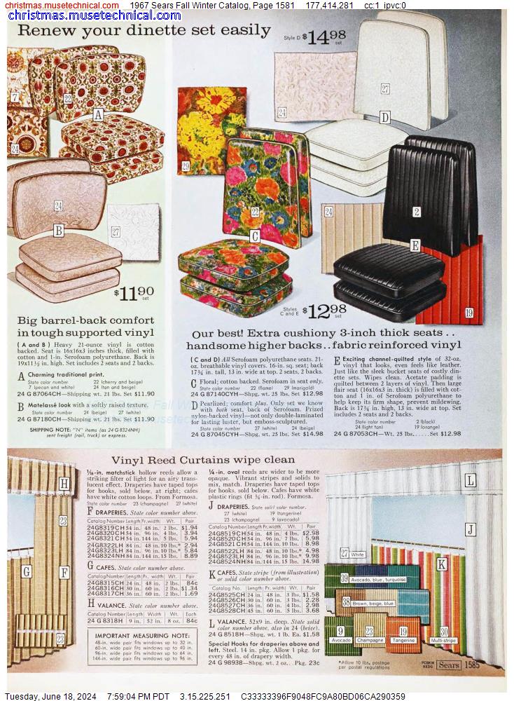 1967 Sears Fall Winter Catalog, Page 1581