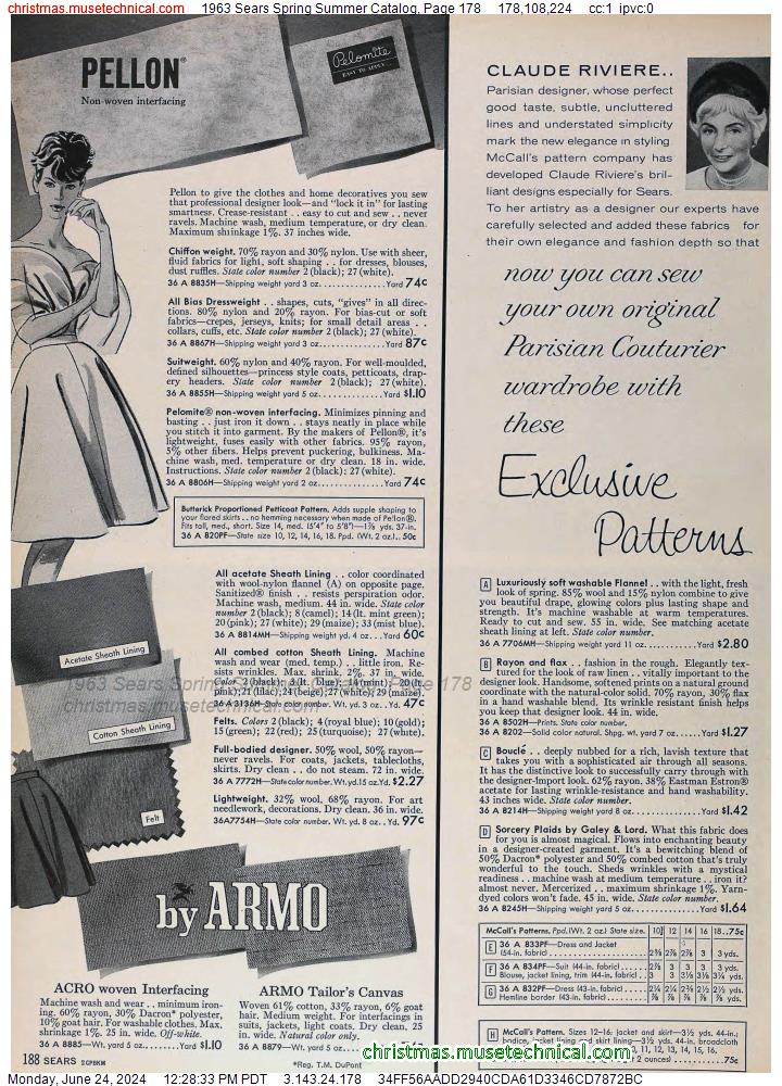 1963 Sears Spring Summer Catalog, Page 178