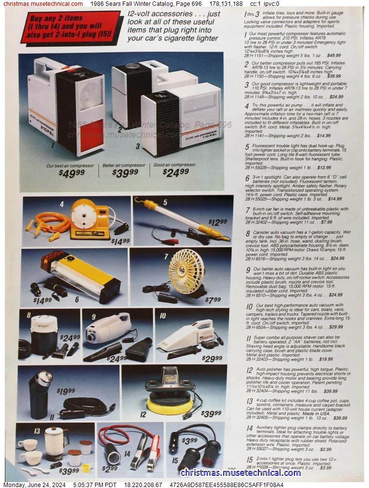 1986 Sears Fall Winter Catalog, Page 696