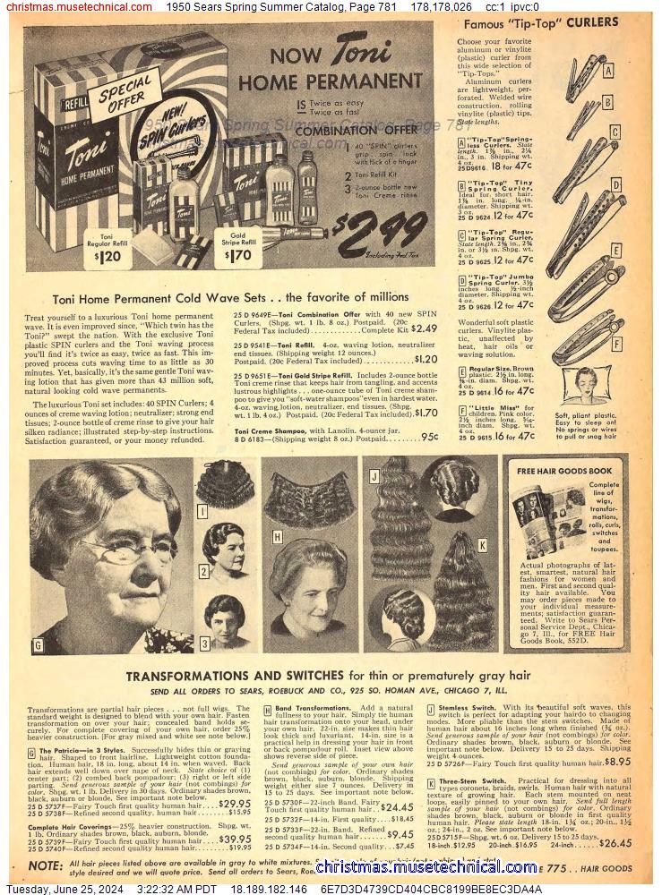1950 Sears Spring Summer Catalog, Page 781