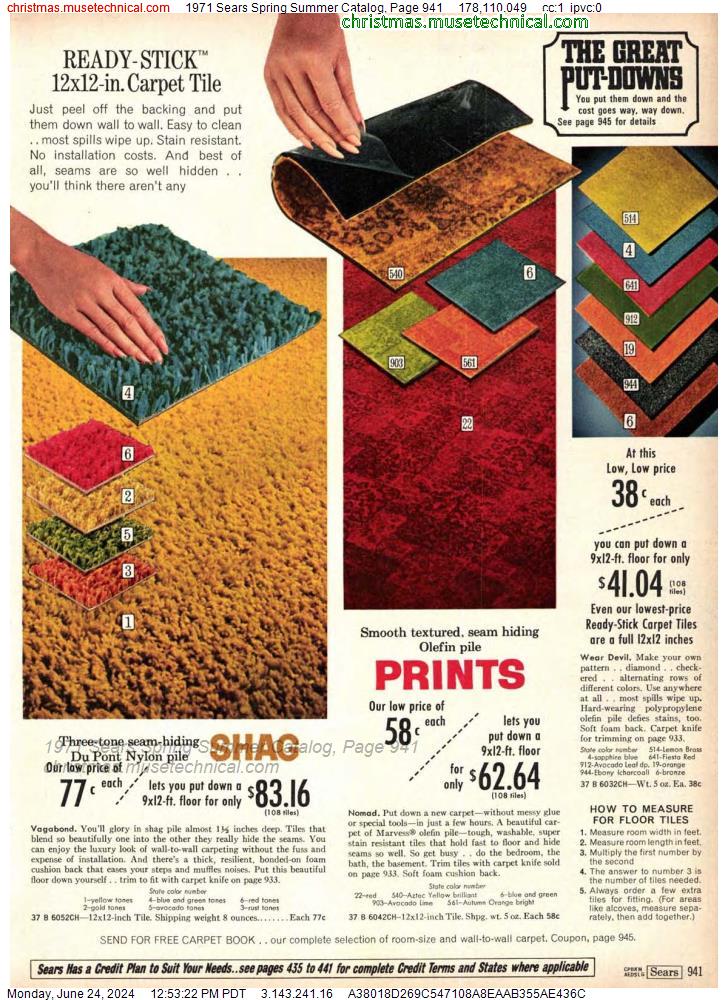 1971 Sears Spring Summer Catalog, Page 941