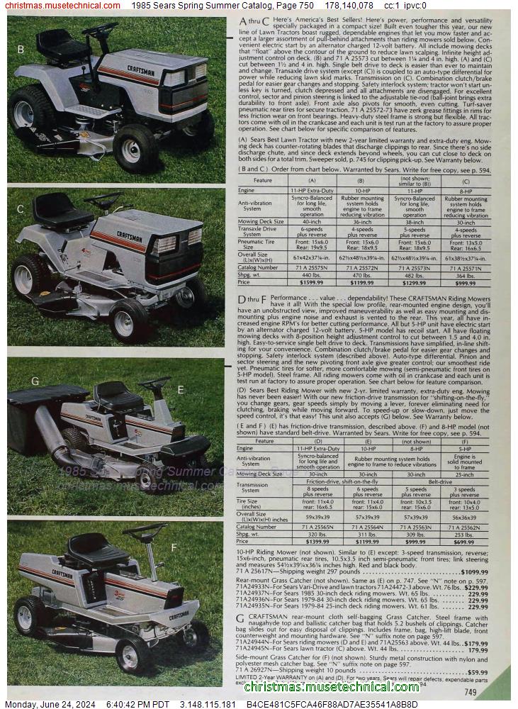 1985 Sears Spring Summer Catalog, Page 750