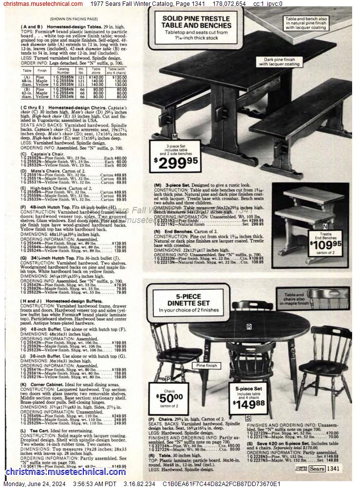 1977 Sears Fall Winter Catalog, Page 1341