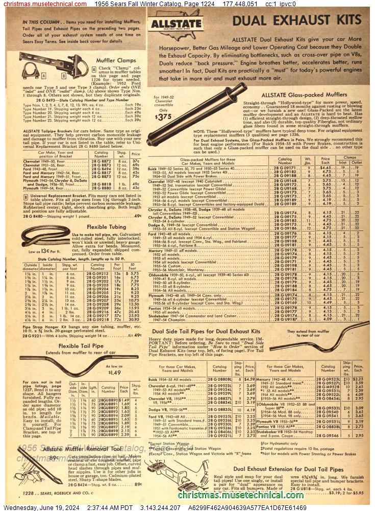 1956 Sears Fall Winter Catalog, Page 1224