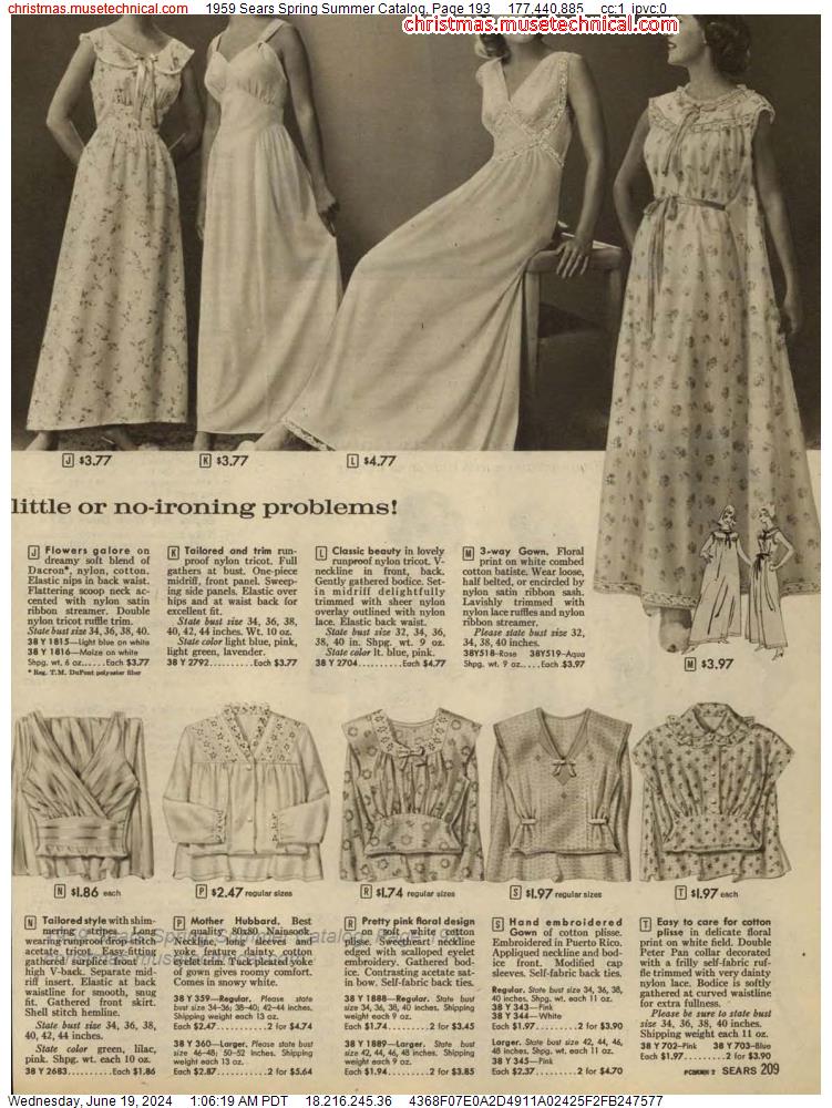 1959 Sears Spring Summer Catalog, Page 193