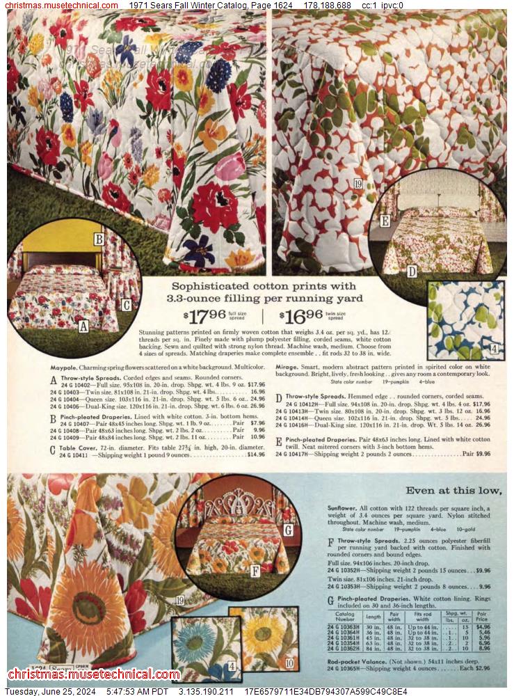 1971 Sears Fall Winter Catalog, Page 1624