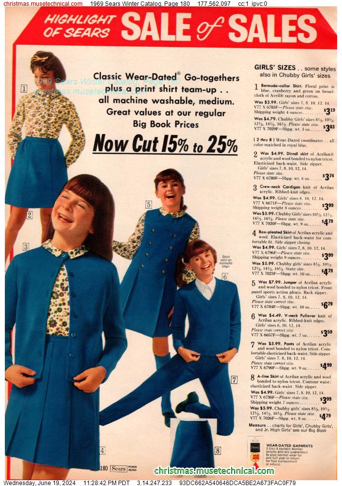 1969 Sears Winter Catalog, Page 180