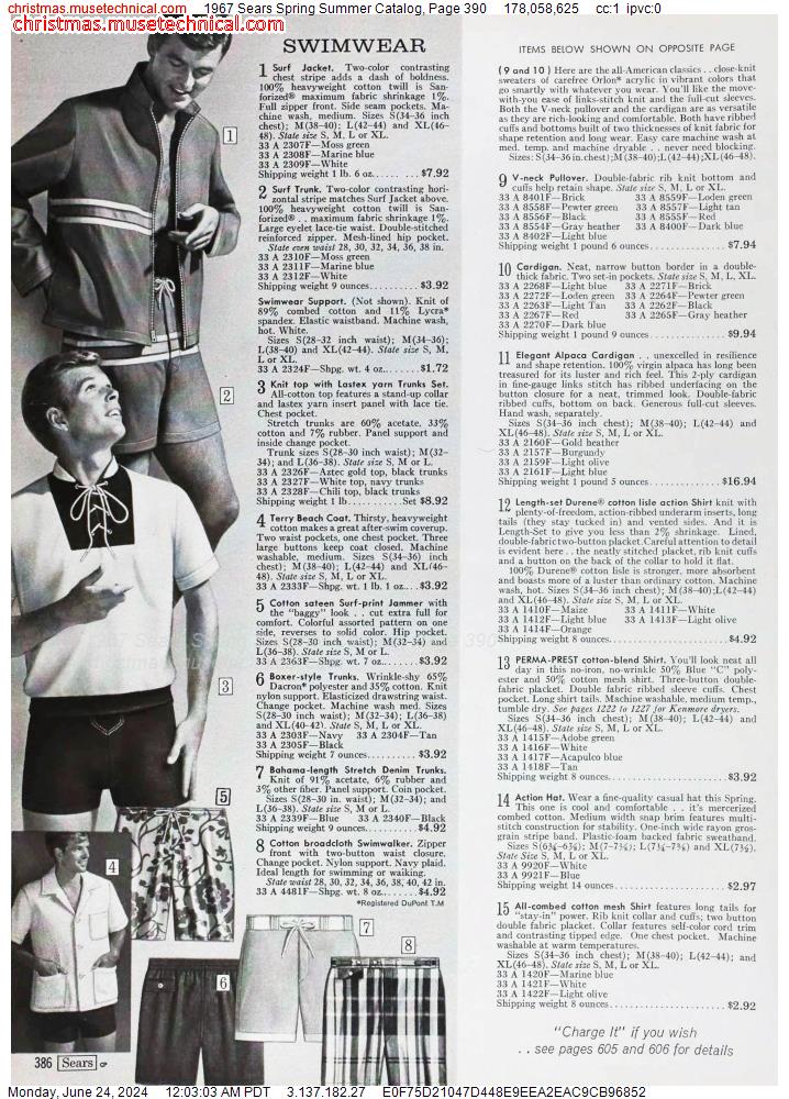 1967 Sears Spring Summer Catalog, Page 390