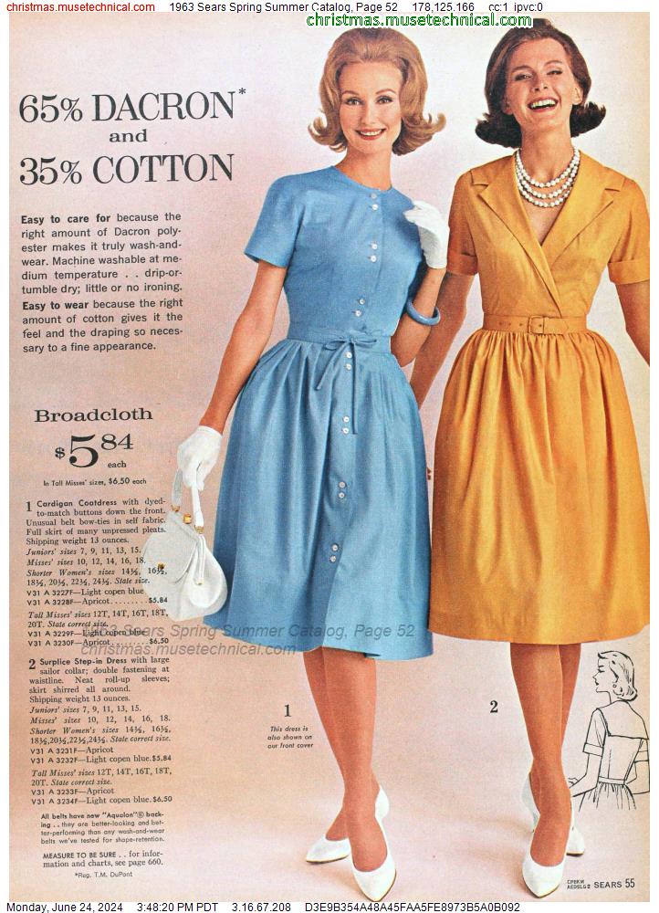 1963 Sears Spring Summer Catalog, Page 52