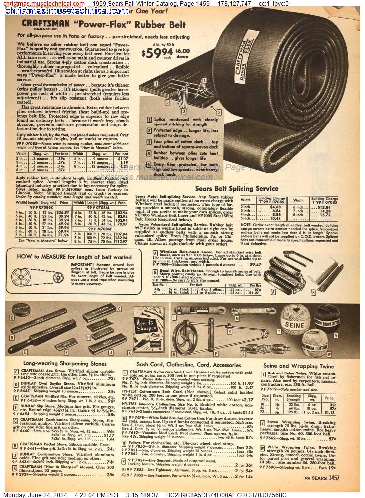 1959 Sears Fall Winter Catalog, Page 1459