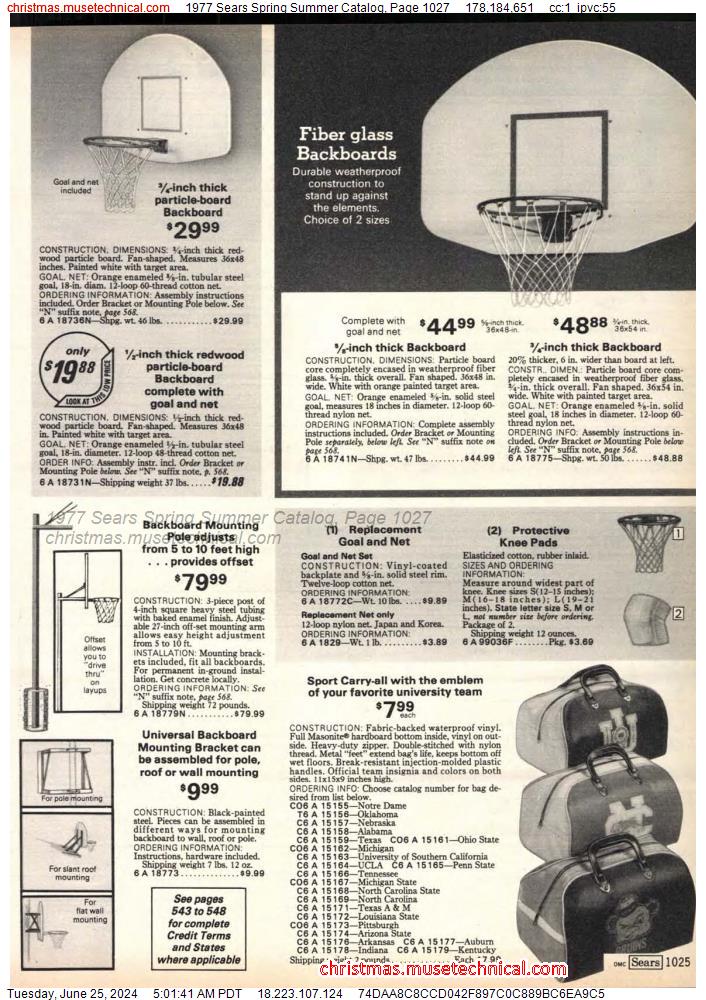 1977 Sears Spring Summer Catalog, Page 1027