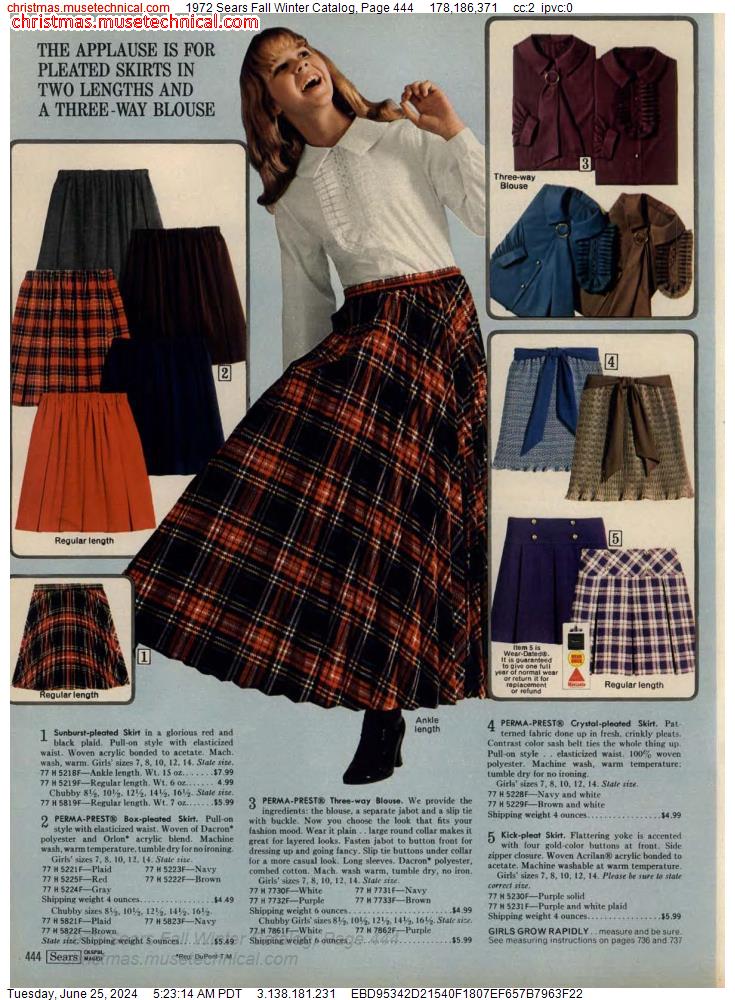 1972 Sears Fall Winter Catalog, Page 444