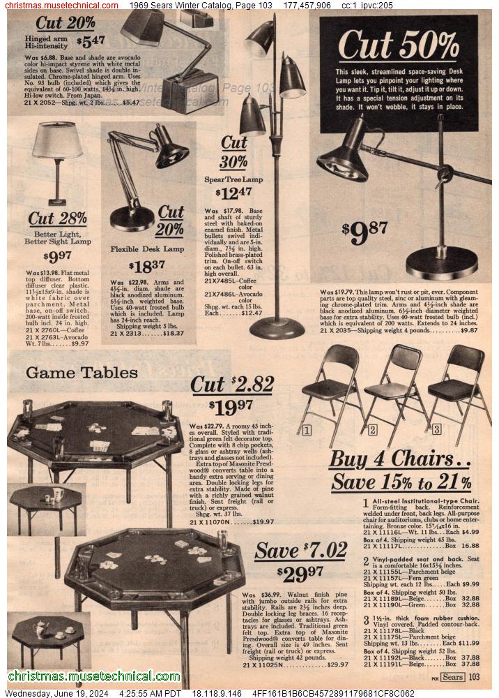 1969 Sears Winter Catalog, Page 103