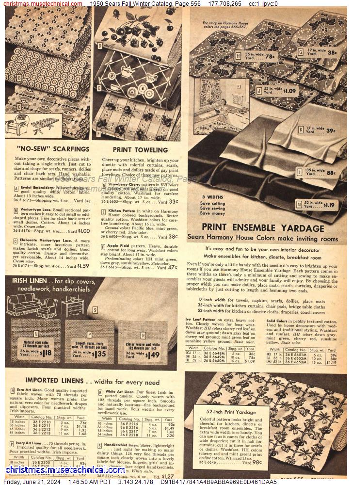 1950 Sears Fall Winter Catalog, Page 556