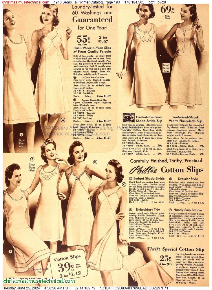 1940 Sears Fall Winter Catalog, Page 193