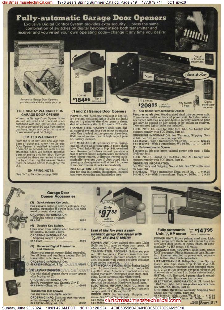1976 Sears Spring Summer Catalog, Page 819