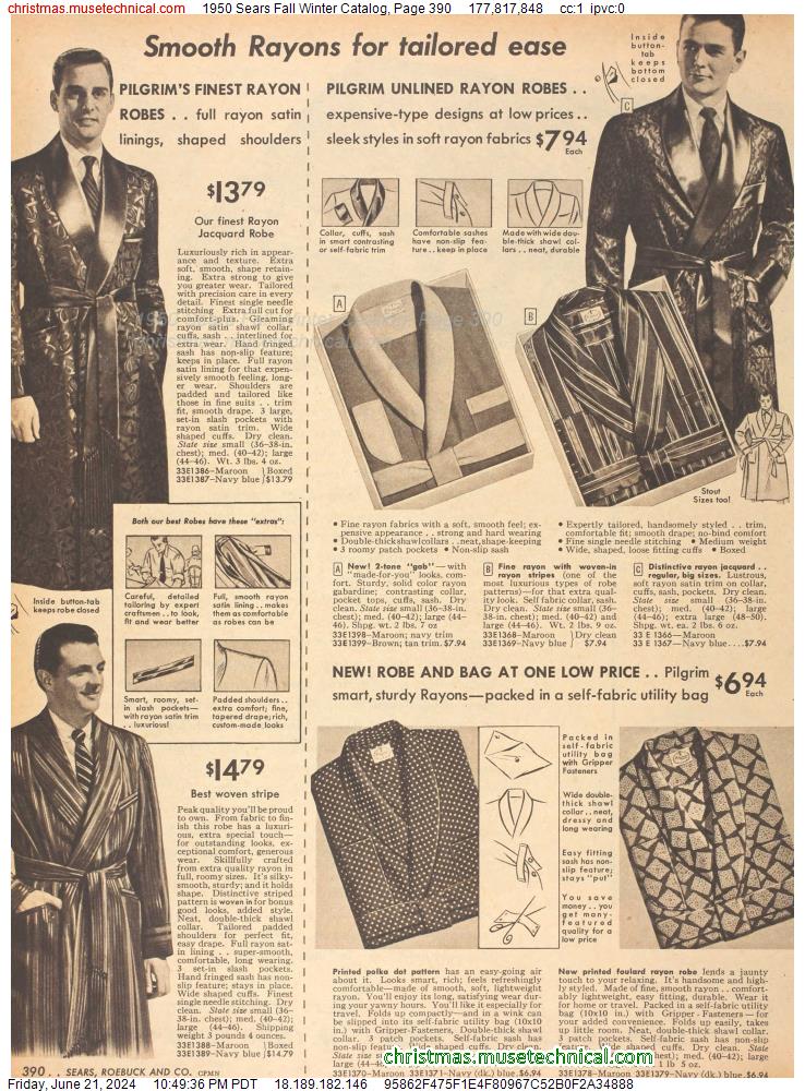1950 Sears Fall Winter Catalog, Page 390