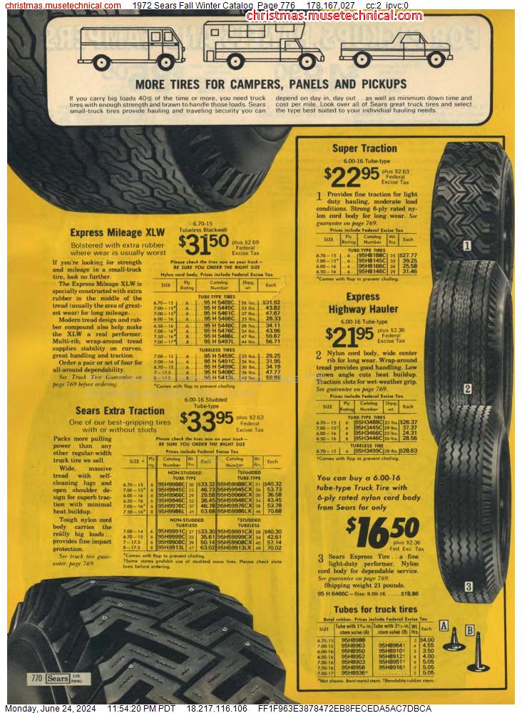 1972 Sears Fall Winter Catalog, Page 776