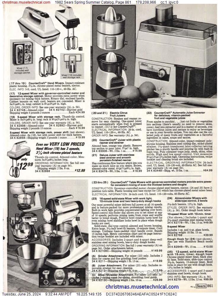 1982 Sears Spring Summer Catalog, Page 861
