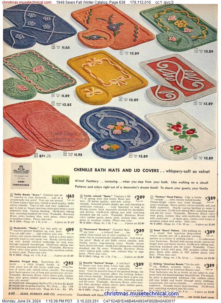 1948 Sears Fall Winter Catalog, Page 638