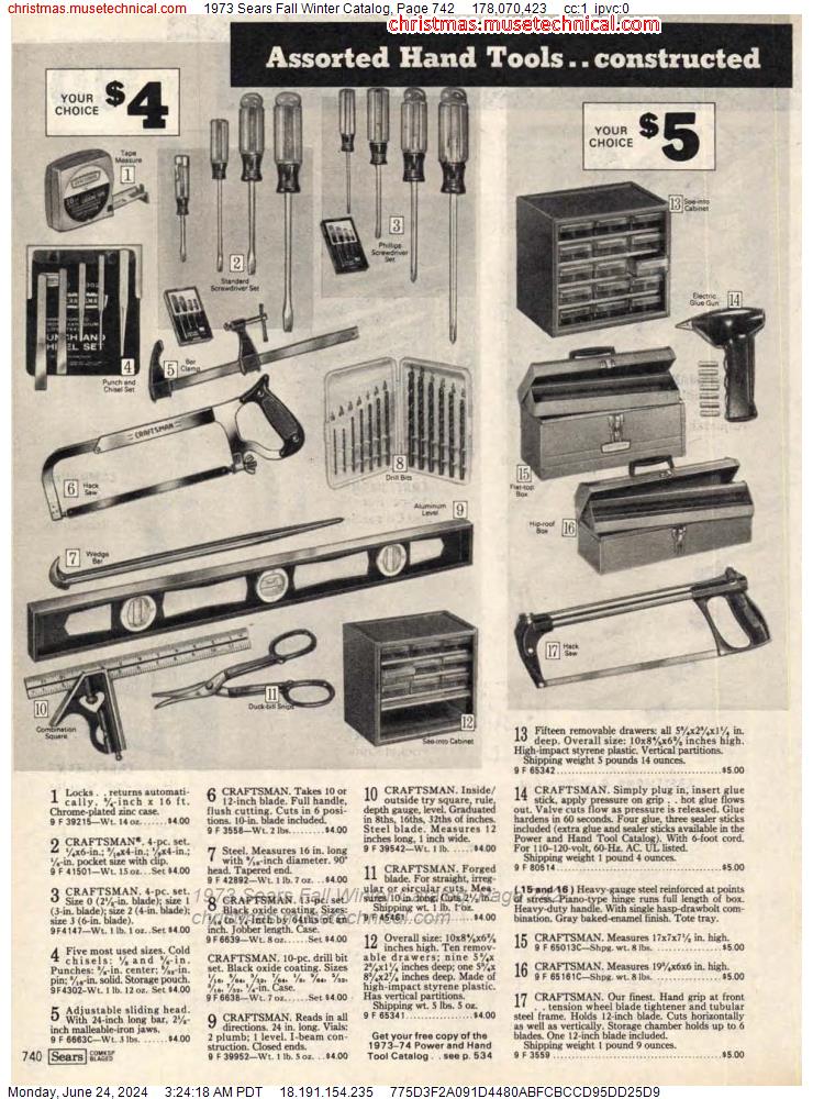 1973 Sears Fall Winter Catalog, Page 742