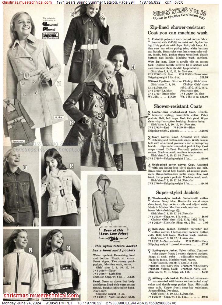 1971 Sears Spring Summer Catalog, Page 394