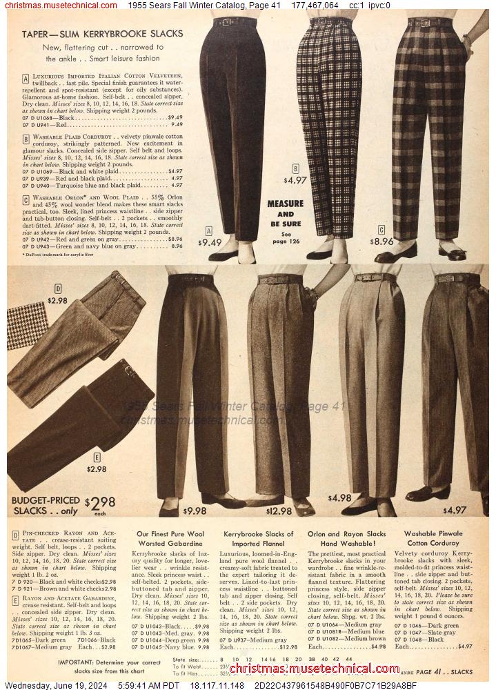 1955 Sears Fall Winter Catalog, Page 41