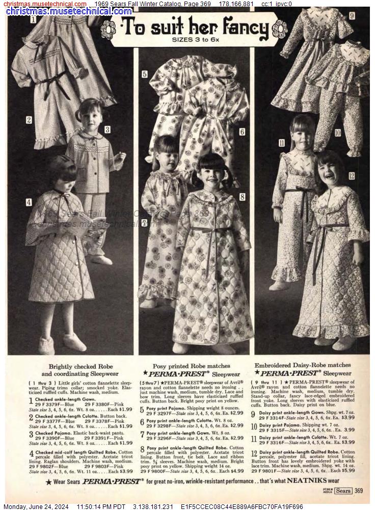 1969 Sears Fall Winter Catalog, Page 369
