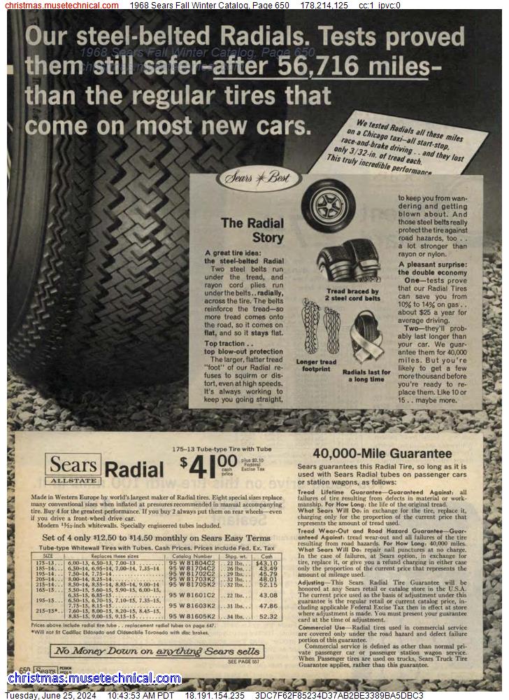 1968 Sears Fall Winter Catalog, Page 650