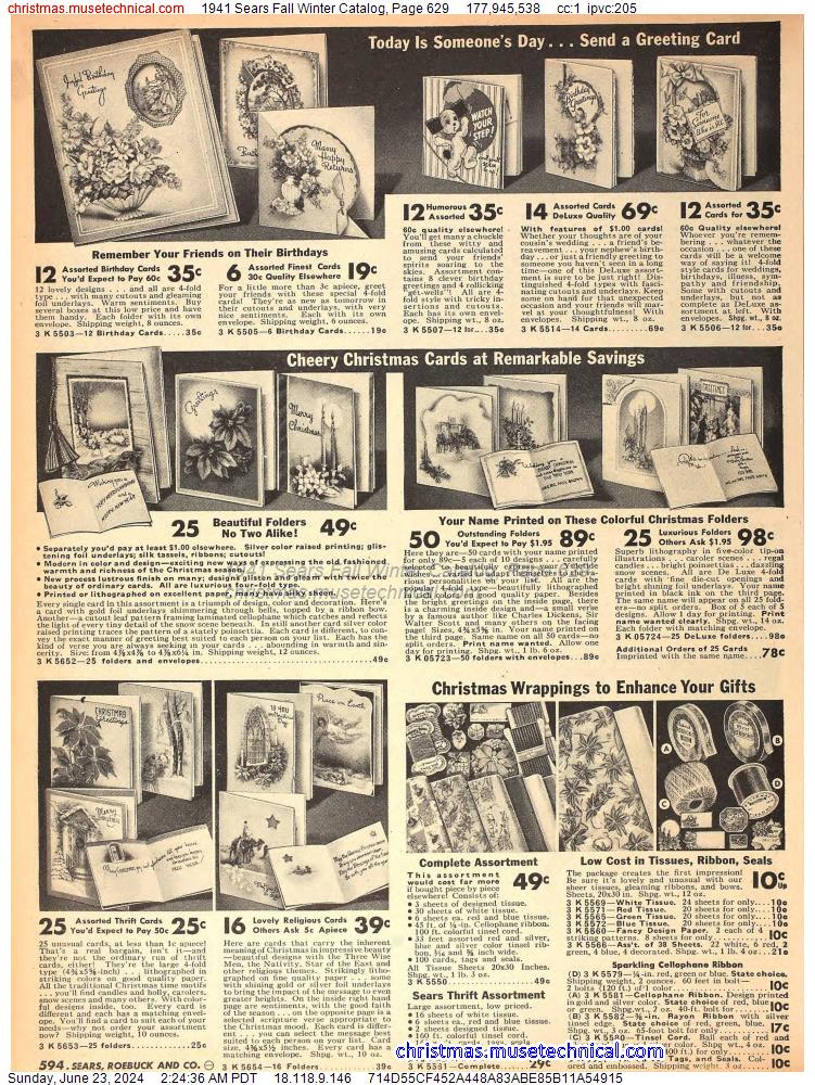 1941 Sears Fall Winter Catalog, Page 629