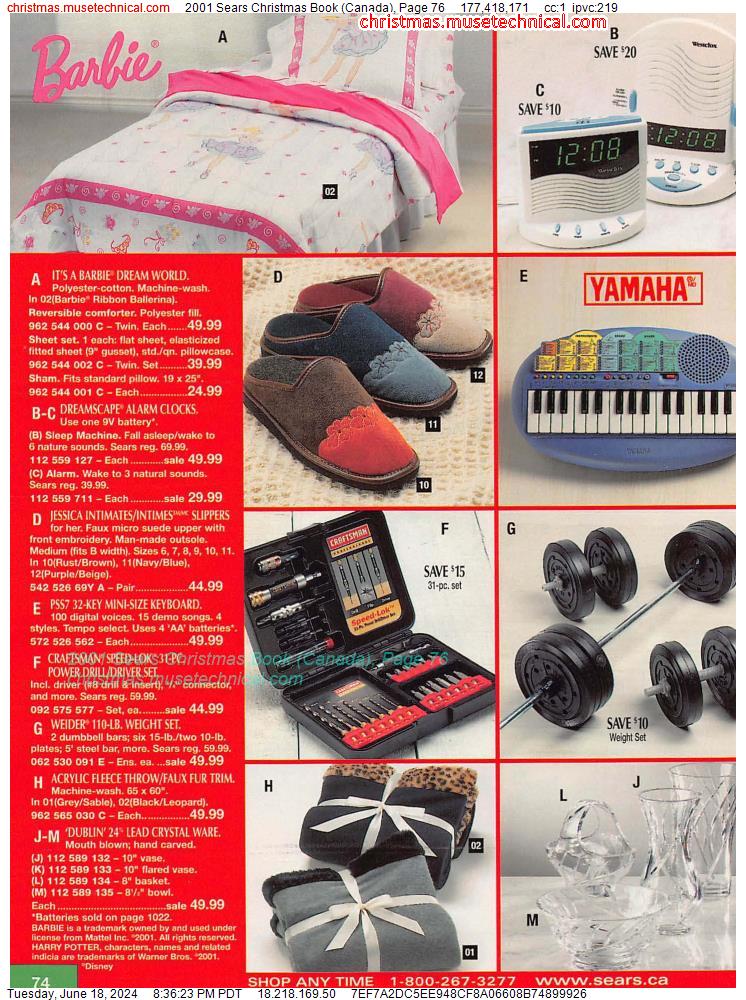 2001 Sears Christmas Book (Canada), Page 76