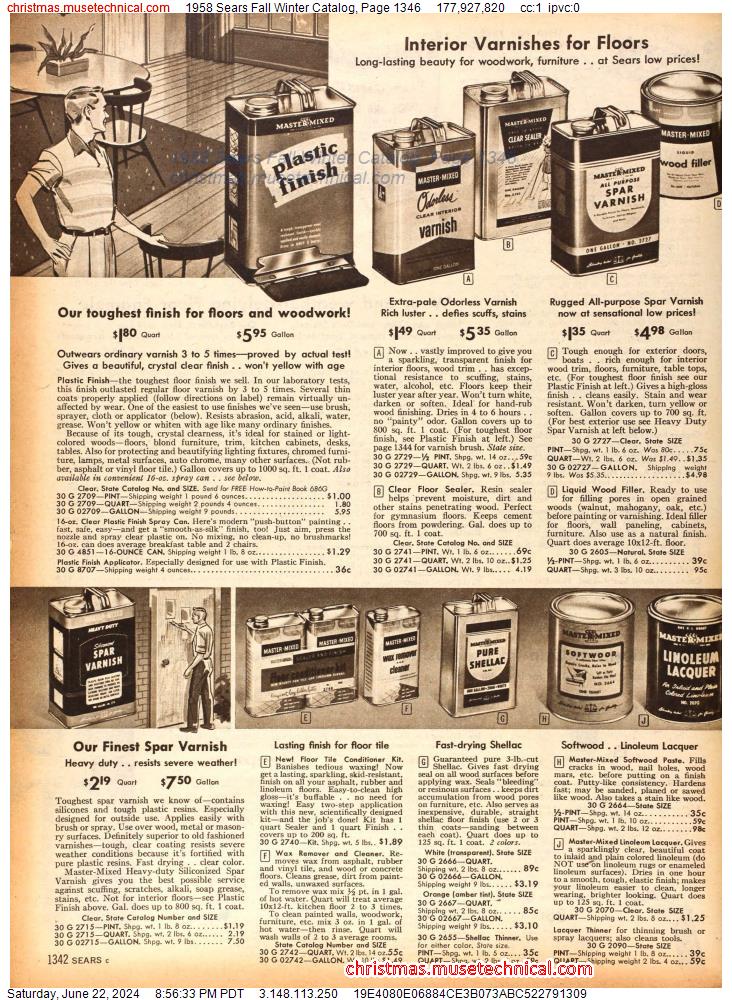 1958 Sears Fall Winter Catalog, Page 1346