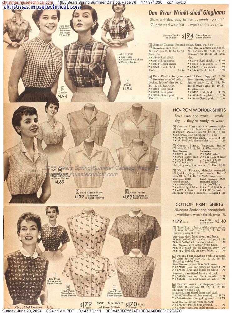 1955 Sears Spring Summer Catalog, Page 76