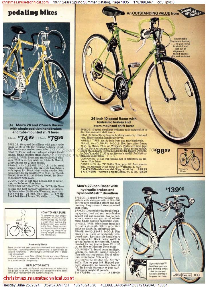 1977 Sears Spring Summer Catalog, Page 1035
