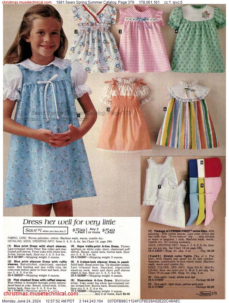 1981 Sears Spring Summer Catalog, Page 379