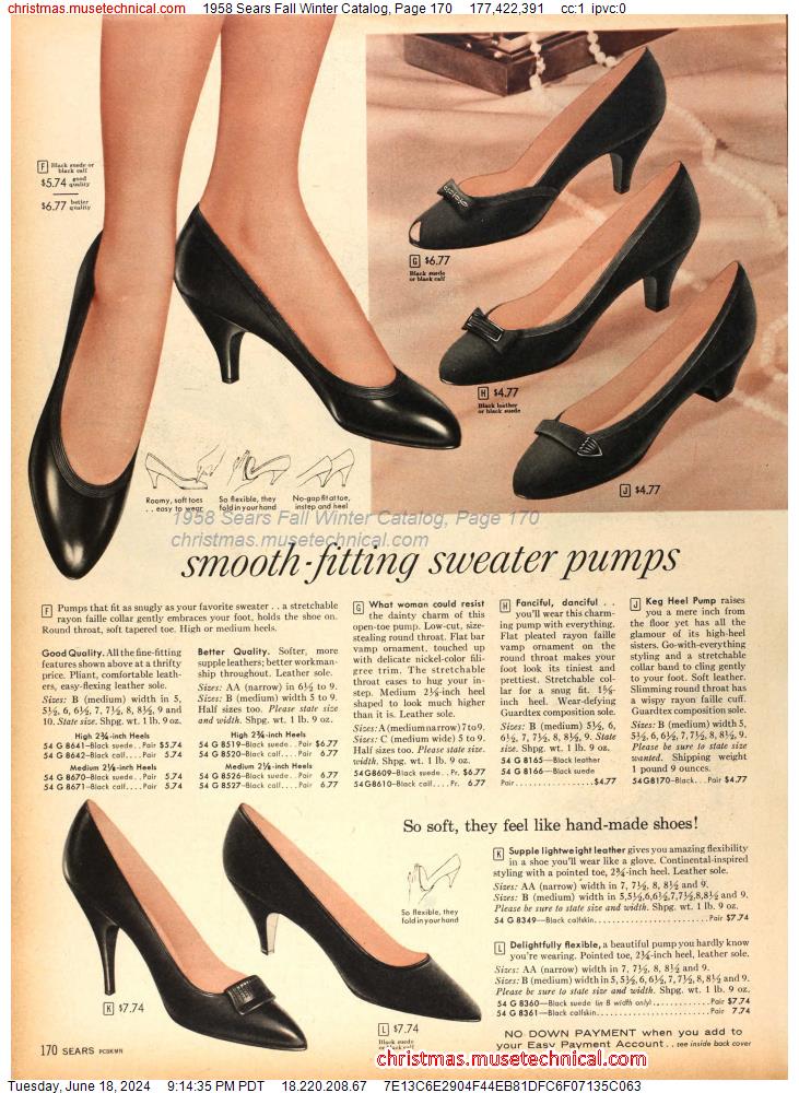 1958 Sears Fall Winter Catalog, Page 170