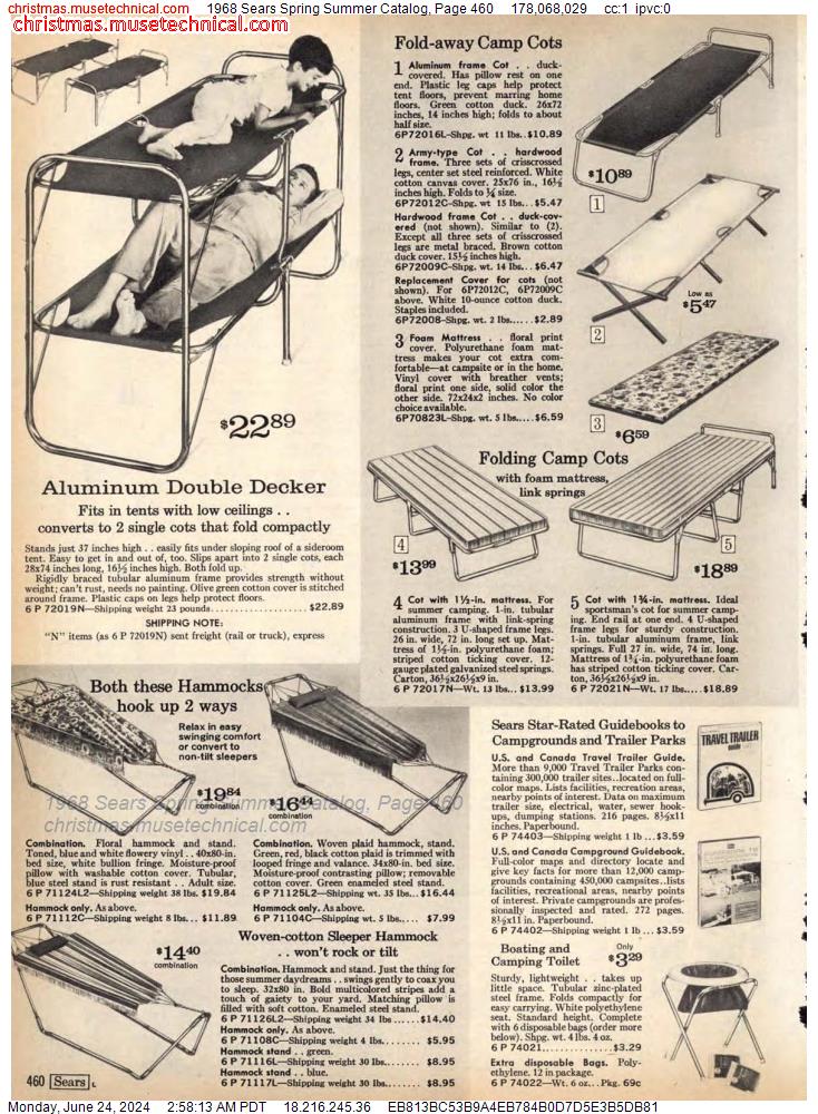 1968 Sears Spring Summer Catalog, Page 460