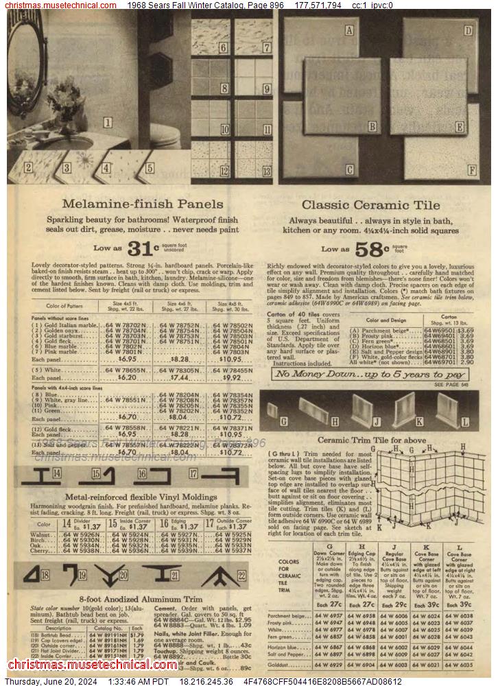 1968 Sears Fall Winter Catalog, Page 896