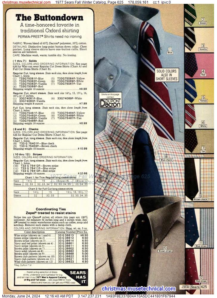 1977 Sears Fall Winter Catalog, Page 625