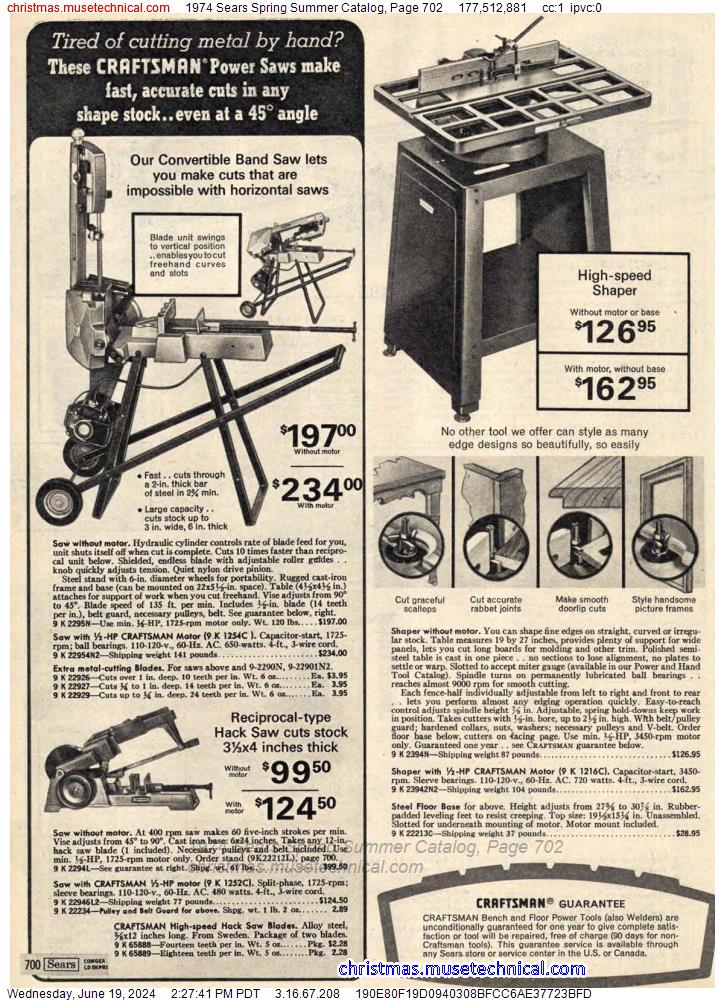 1974 Sears Spring Summer Catalog, Page 702