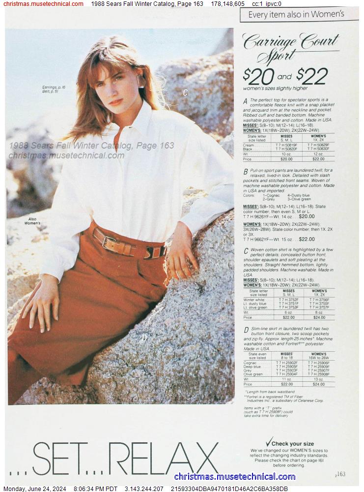 1988 Sears Fall Winter Catalog, Page 163