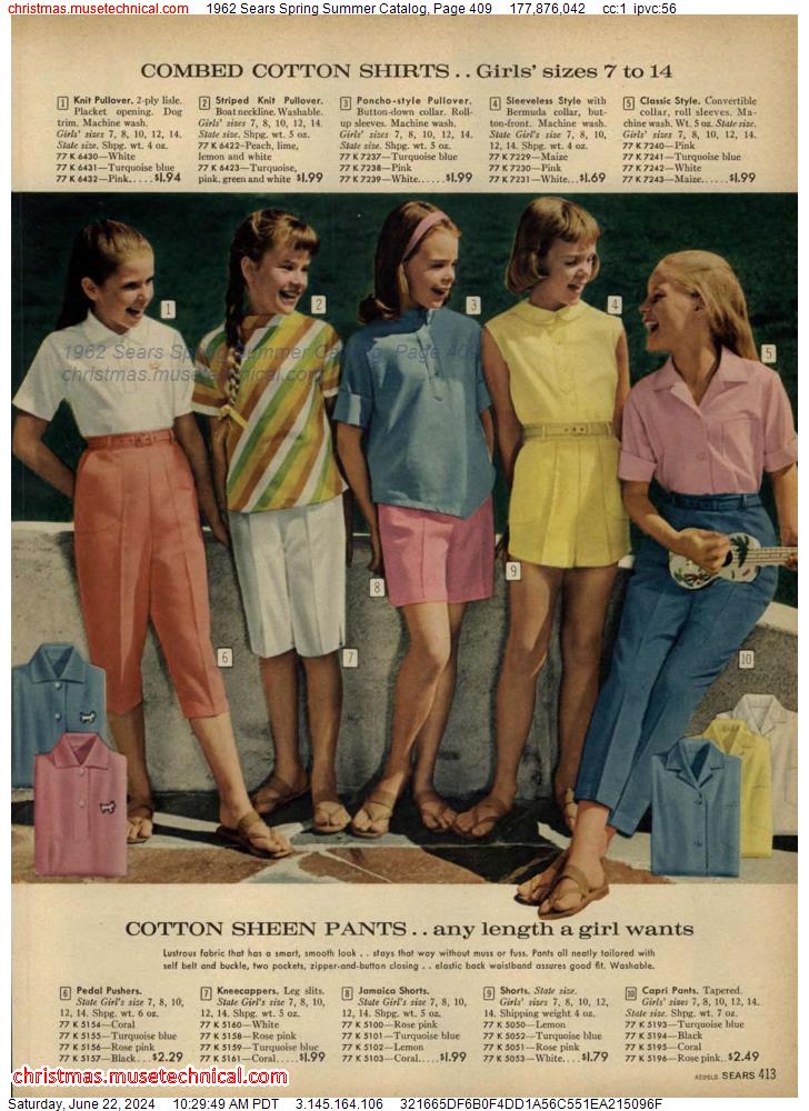 1962 Sears Spring Summer Catalog, Page 409